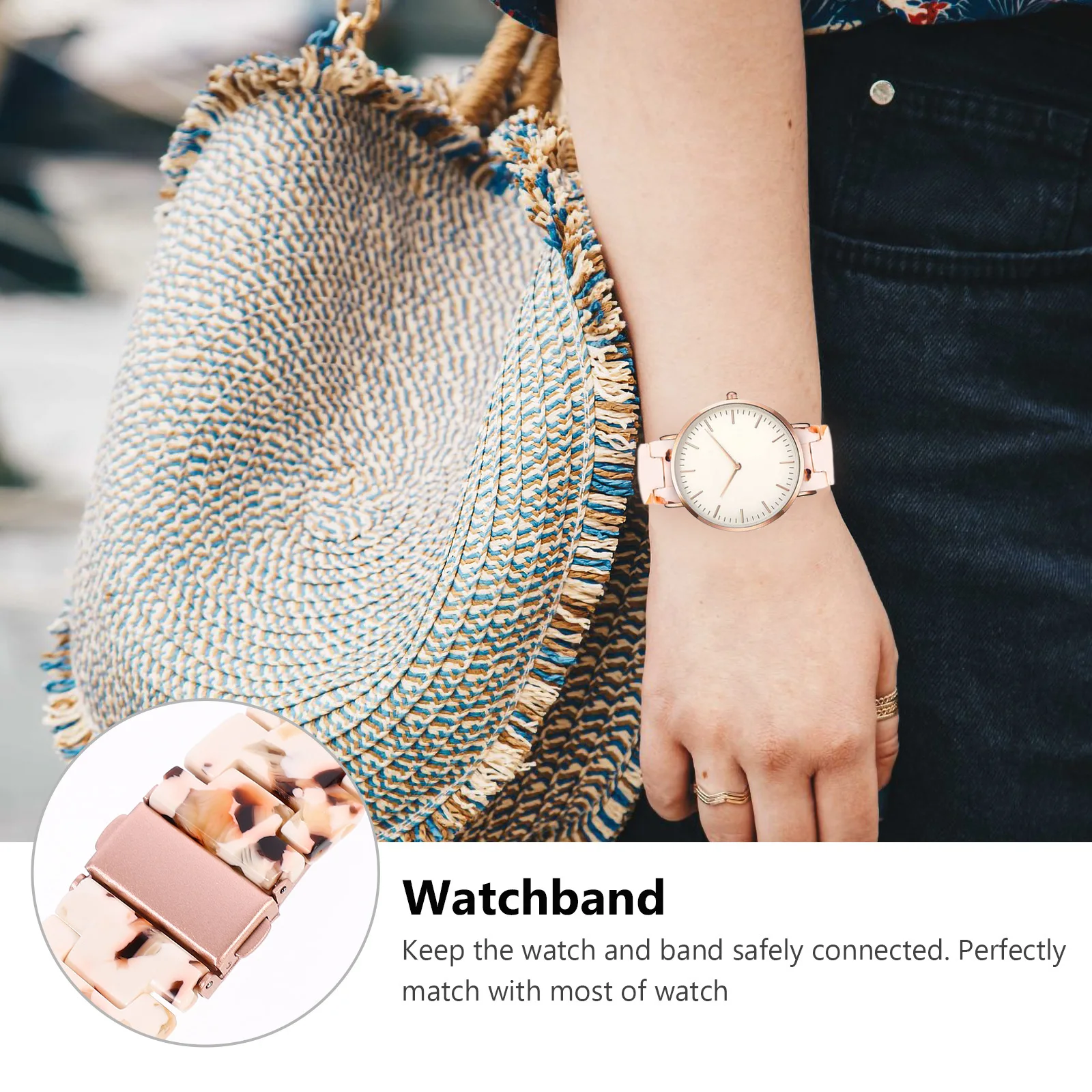 

Resin Watchband Sports Style 22Mm Smart Watch Strap Bracelet Lightweight Comfortable Waterproof Scratch Resistant