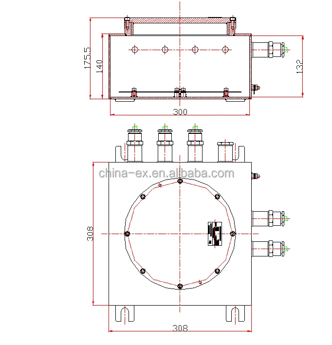 カスタマイズされたEXD II C防爆制御ボックスハウジング、ステンレス製、中国製、メーカーによる監視アクセサリー