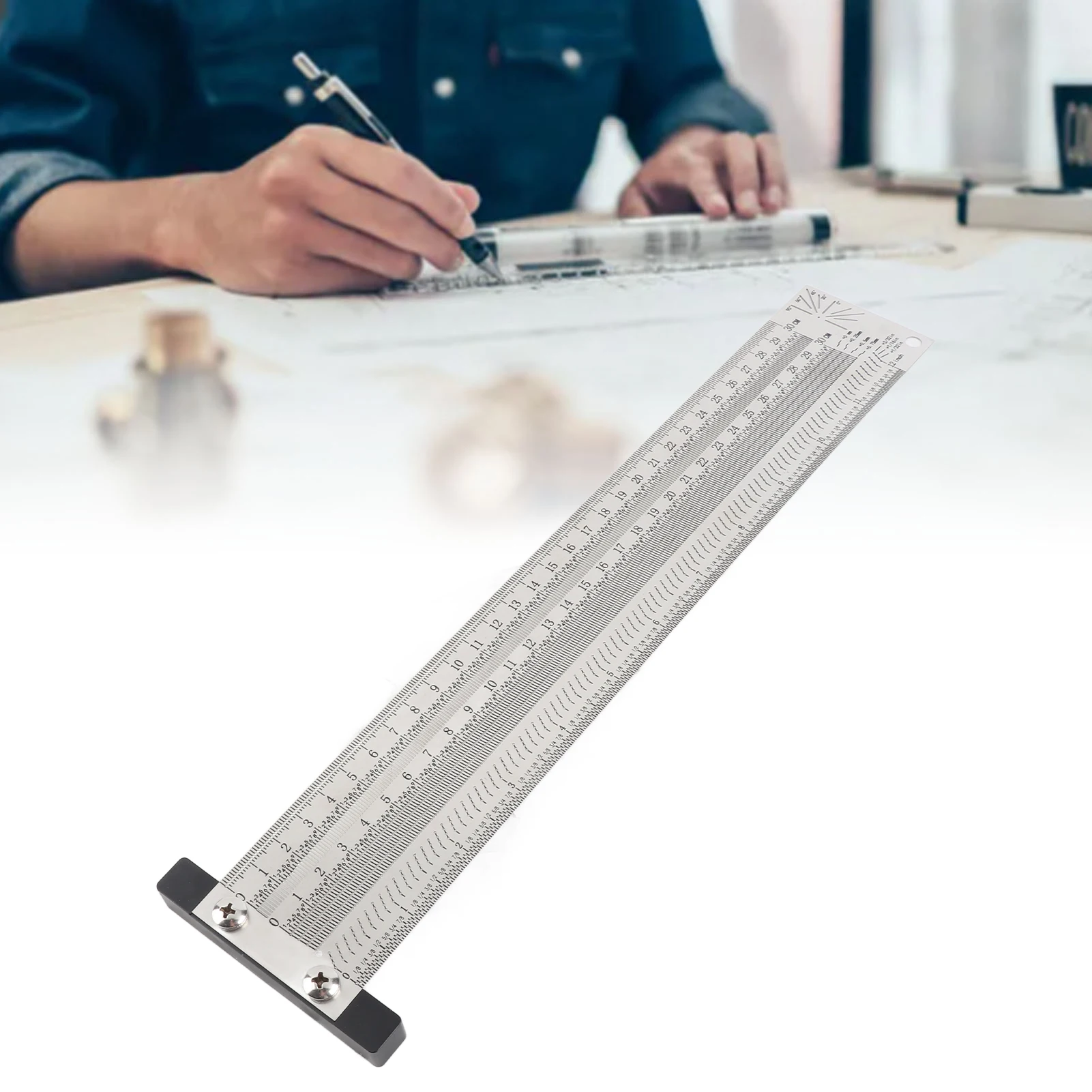 초정밀 마킹 눈금자 스테인레스 스틸 목공 스크라이빙 눈금자 게이지 도구 목공 마킹 라인 눈금자