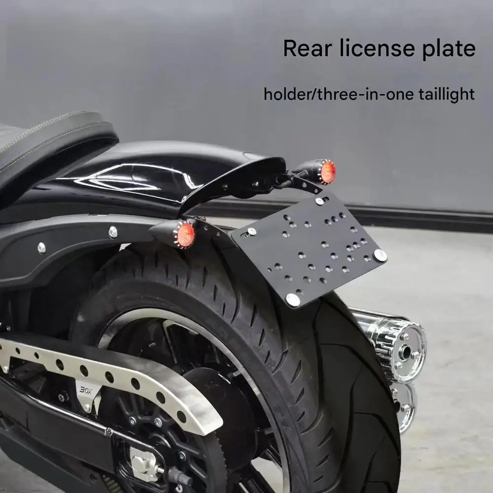 For Gaokin Thor650 Modified Short Tail Rear License Plate Bracket, 3-in-1 Tail Light Turn Signal Side Plate Holder Accessories