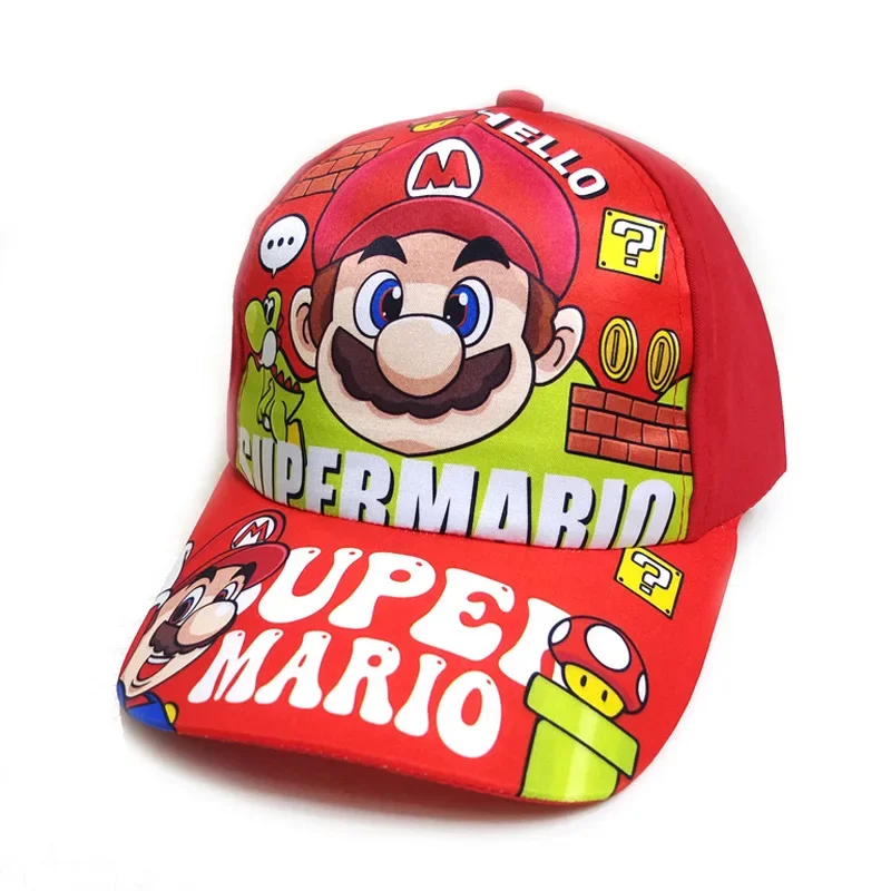 Czapka z daszkiem dla dzieci anime Super Mario Boy Girls czapka z daszkiem dziecięca bawełniany kapelusz przeciwsłoneczny dziecko czapki z daszkiem