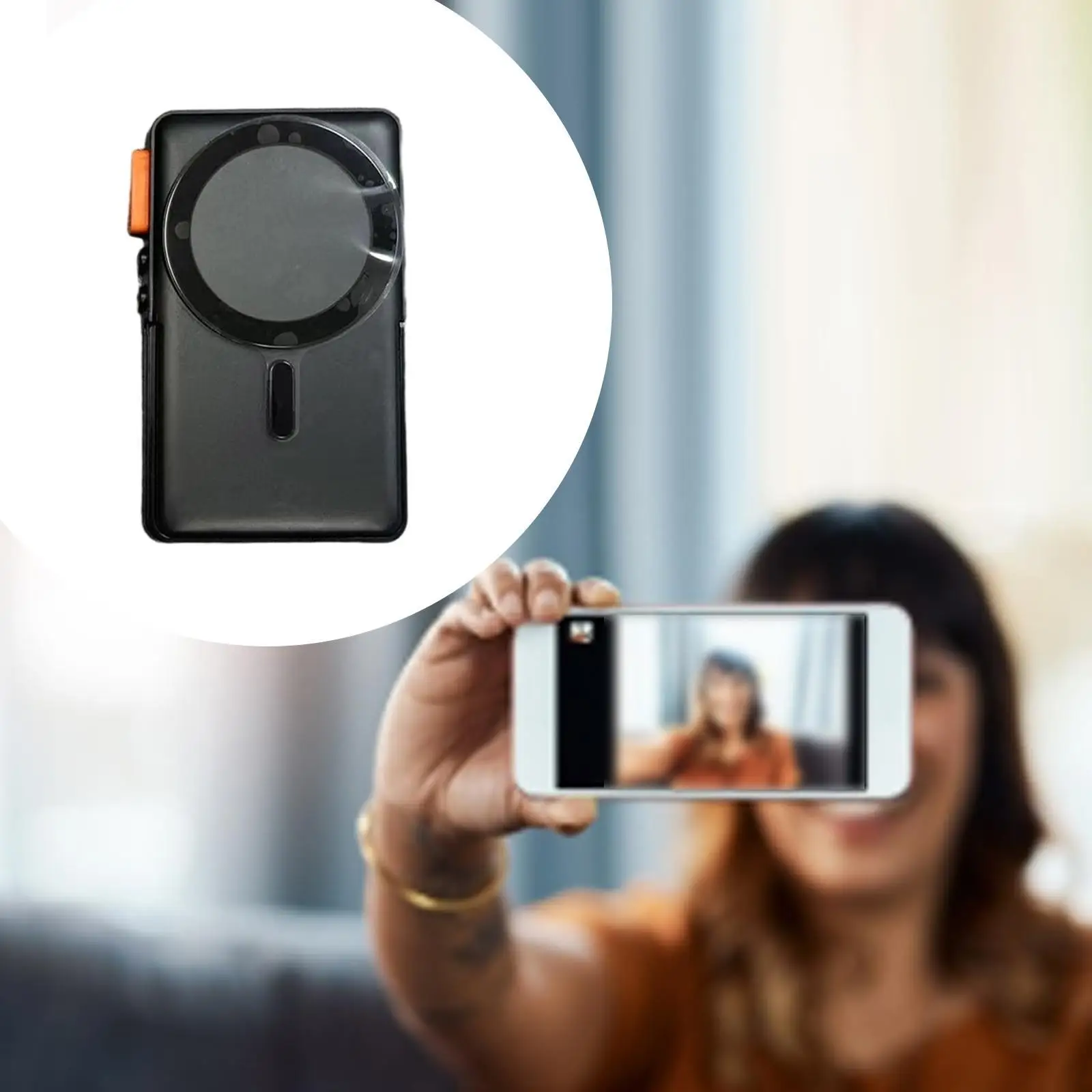 

Phone External Selfie Monitors Screen Phone Holder Clip Mount Smartphone Display Adapter Rechargeable for Vlog Live Rear Camera