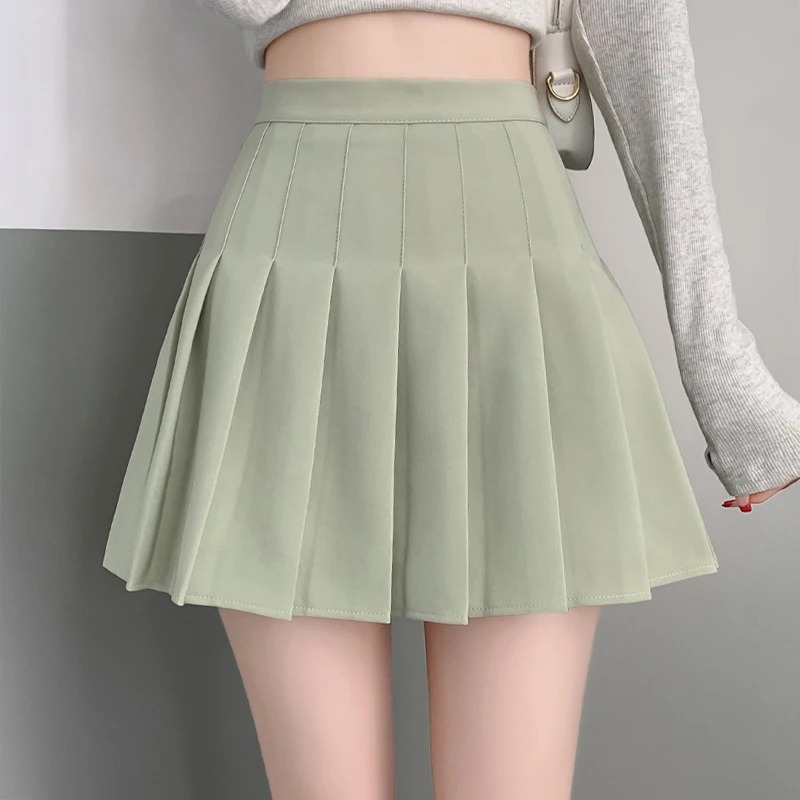 プリーツテニススカートピンクハイウエストボックスプリーツミニスカート女性ミニスカートティーンガール春夏女子高生プレッピー衣装