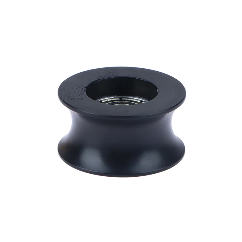 Hot! Black 14mm Diameter Track Wheel Rubber Coating 5*26*13 Nylon POM Wrapped Plastic Bearings Pulley U-shaped Groove