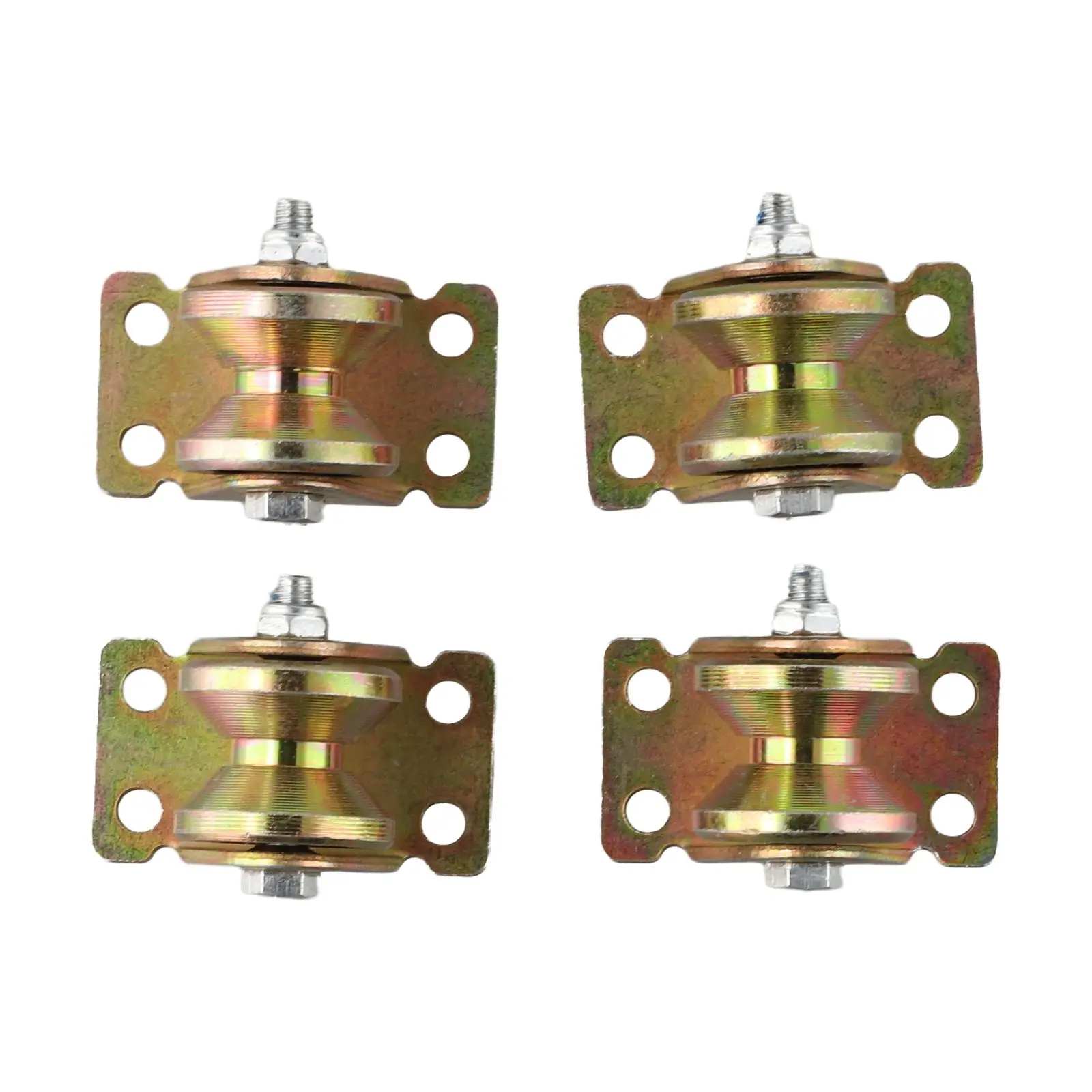 Dual Bearing Design in a Set of Four Galvanized Steel Pulleys Perfect Addition to Any Toolkit or Workshop Setup