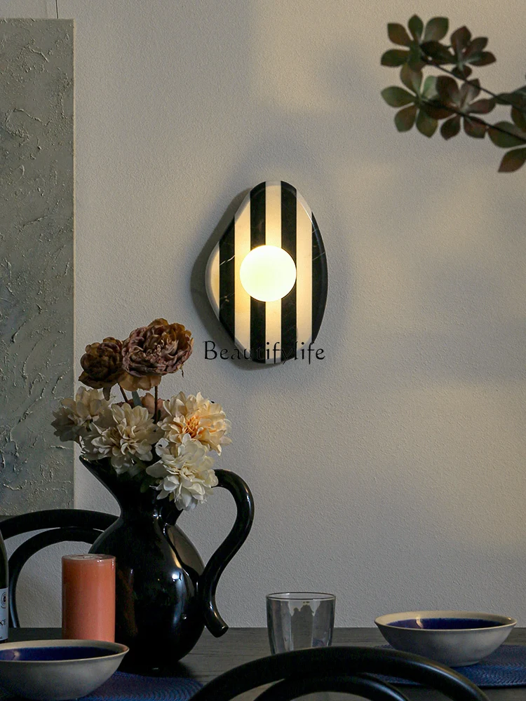 Wall decoration can be luminous, natural high-end French striped decoration