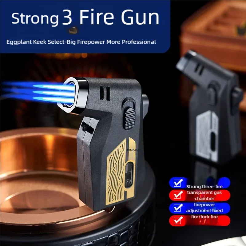 في الهواء الطلق شواء الشاعل السيجار بندقية رذاذ الشحن المباشر يندبروف نفخ ثلاثة النار الكى البيوتان أخف وزنا #5