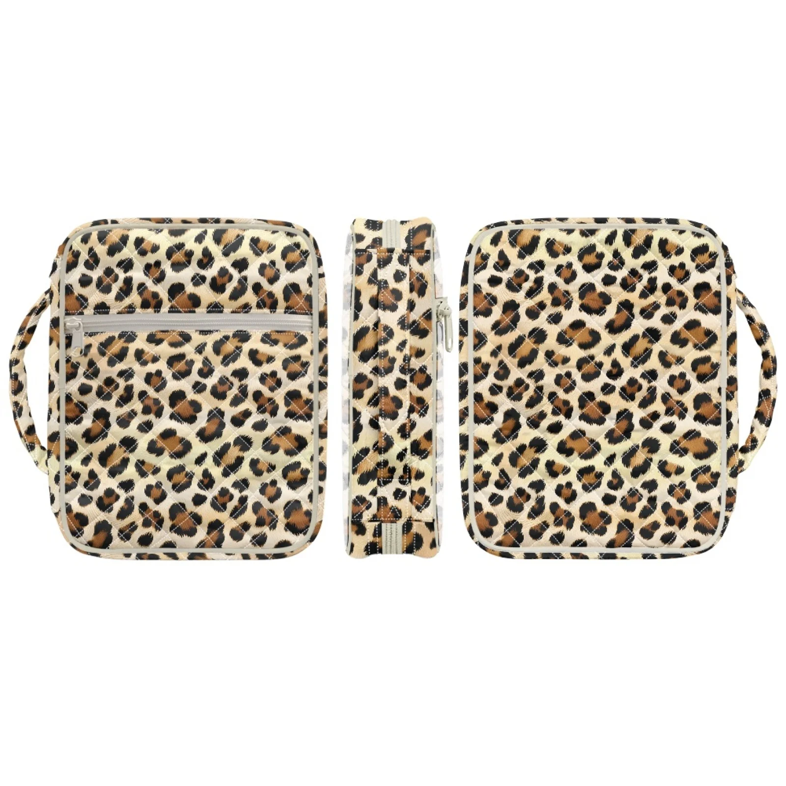 Coloranimal Leopard New Arrival Lightweight Quilted Bible Carrying Bag for Daily Scripture Reading Polyester Bible Cover Case