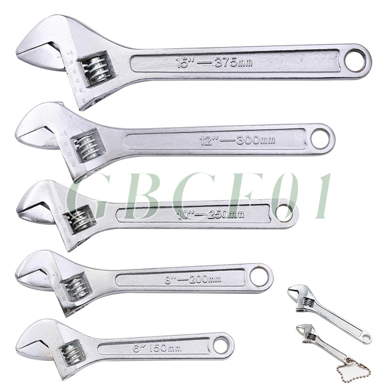 

Mini Adjustable Spanner 2.5/4-12 Inch Open-End Wrench Portable Hand Tool Set Compact Keychain Wrench for Home Auto Repair