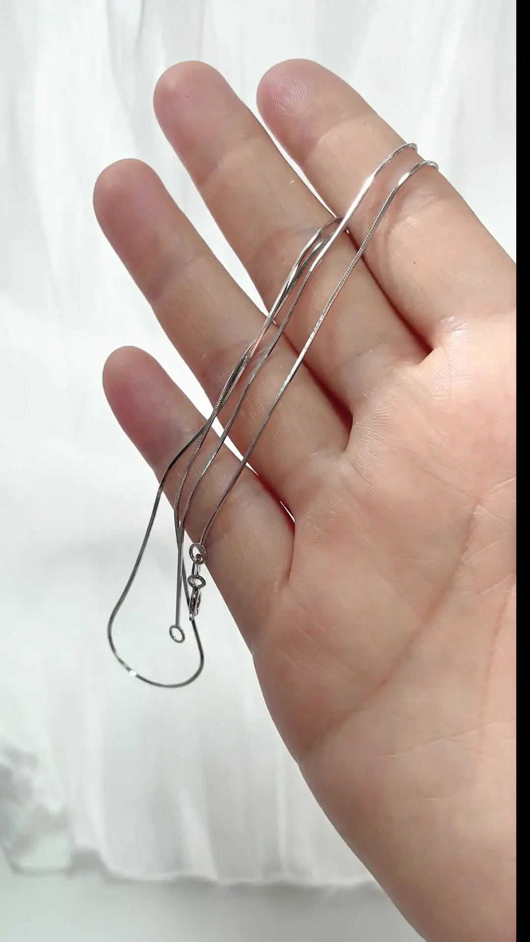 35-80 cm Tiny Real 925 Sterling zilver dunne achthoekige