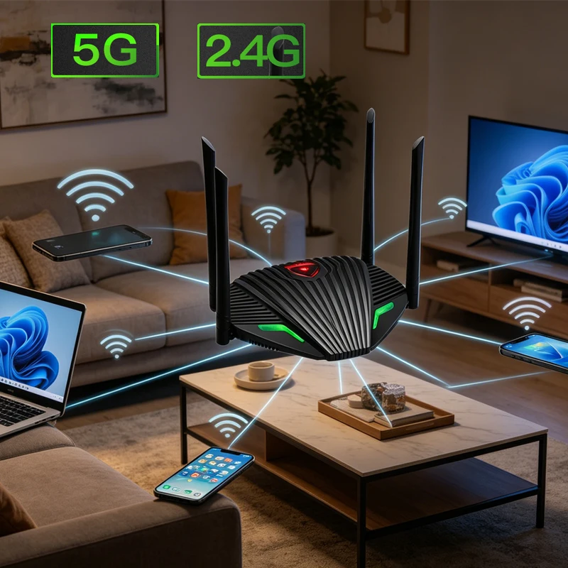 1200M Gigabit WiFi Amplifier Wi-Fi range extender wifi repeater Wireless Router External Antenna 2.4G 5G Wifi Signal Booster