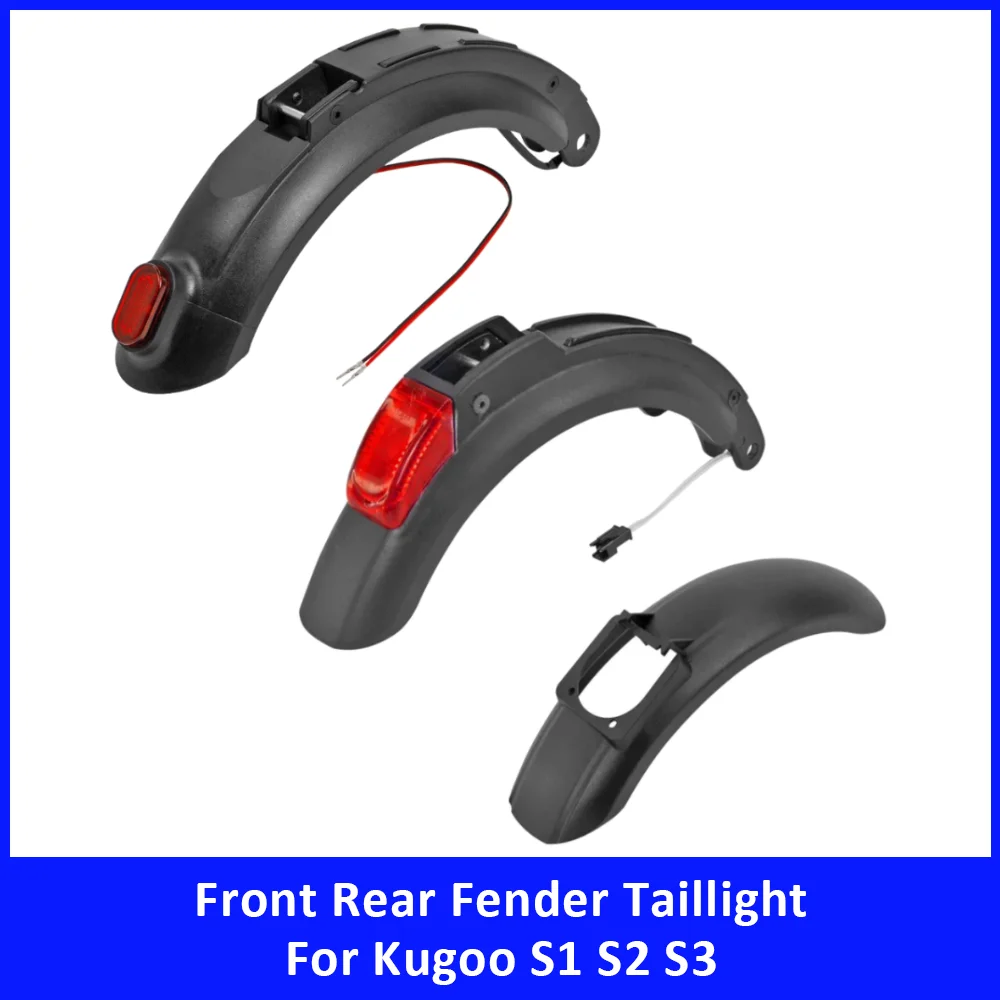 Front Rear Fender Taillight for Kugoo S1 S2 S3 Rear Mudguard with Tail Light Electric Scooter Replacement Spare Part Accessories