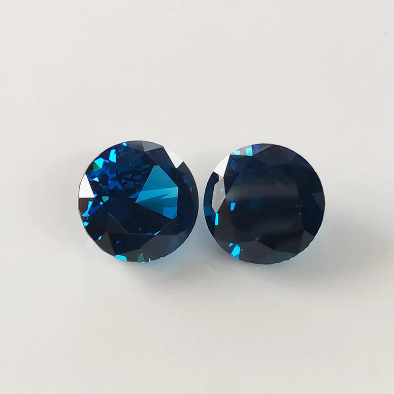 New Royal Blue Round Crushed Ice Cut Cubic Zirconia High Carbon Lab Diamond CZ Gemstone 4K Cut 5A+ Quality for Jewelry Making