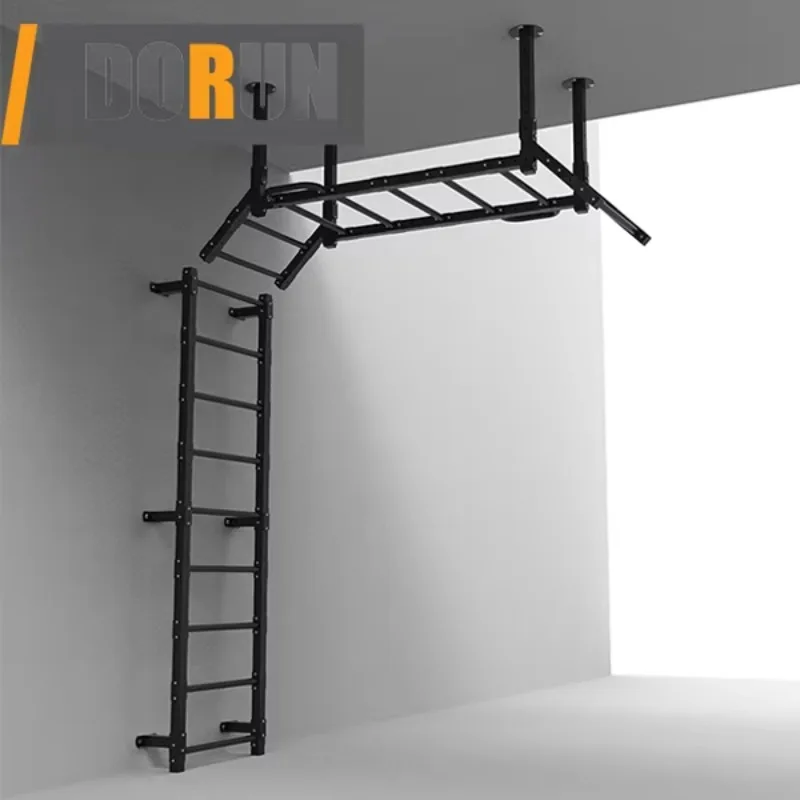 قضيب سحب ما يصل مثبت على الحائط، محطة رفع للذقن متعددة القبضات لصالة الألعاب الرياضية المنزلية