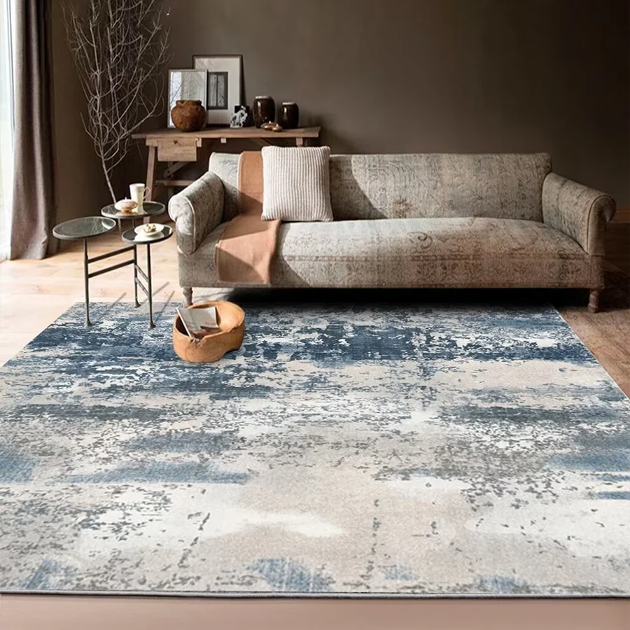 

Blue Nordic Abstract Carpet for Living Room Washable Rug Flannel Hotel Home Decoration Modern Bath Room Entrance Antiskid Mats