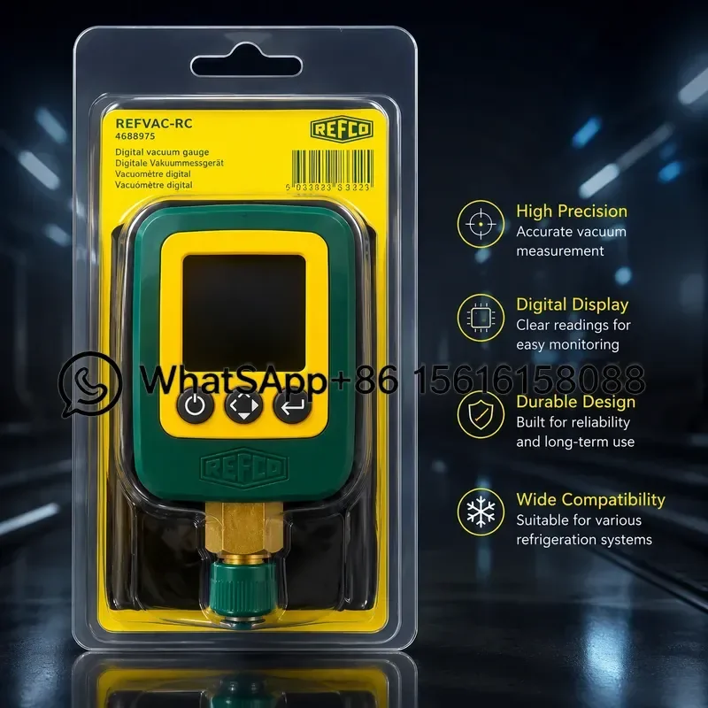 REFCO REFVAC-RC Digital Vacuum Gauge Electronic Refrigeration Vacuum Meter HVAC Inspection Tool High Precision Leak Detection