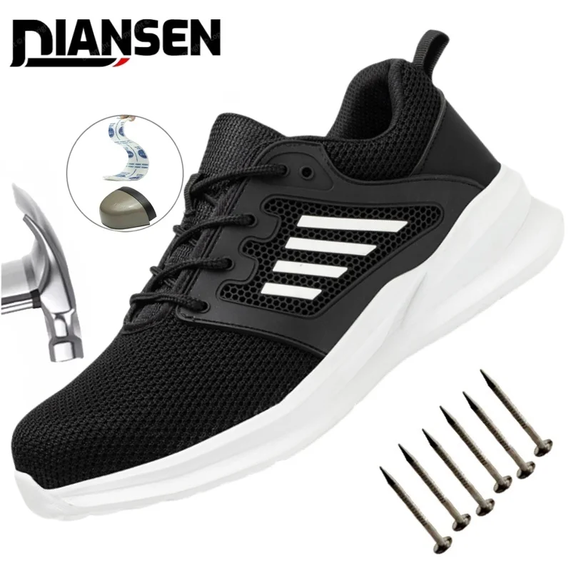 

Рабочие кроссовки с сетчатым верхом, защитная легкая обувь, защита от проколов, противоударная обувь со стальным носком, рабочая обувь для мужчин и женщин