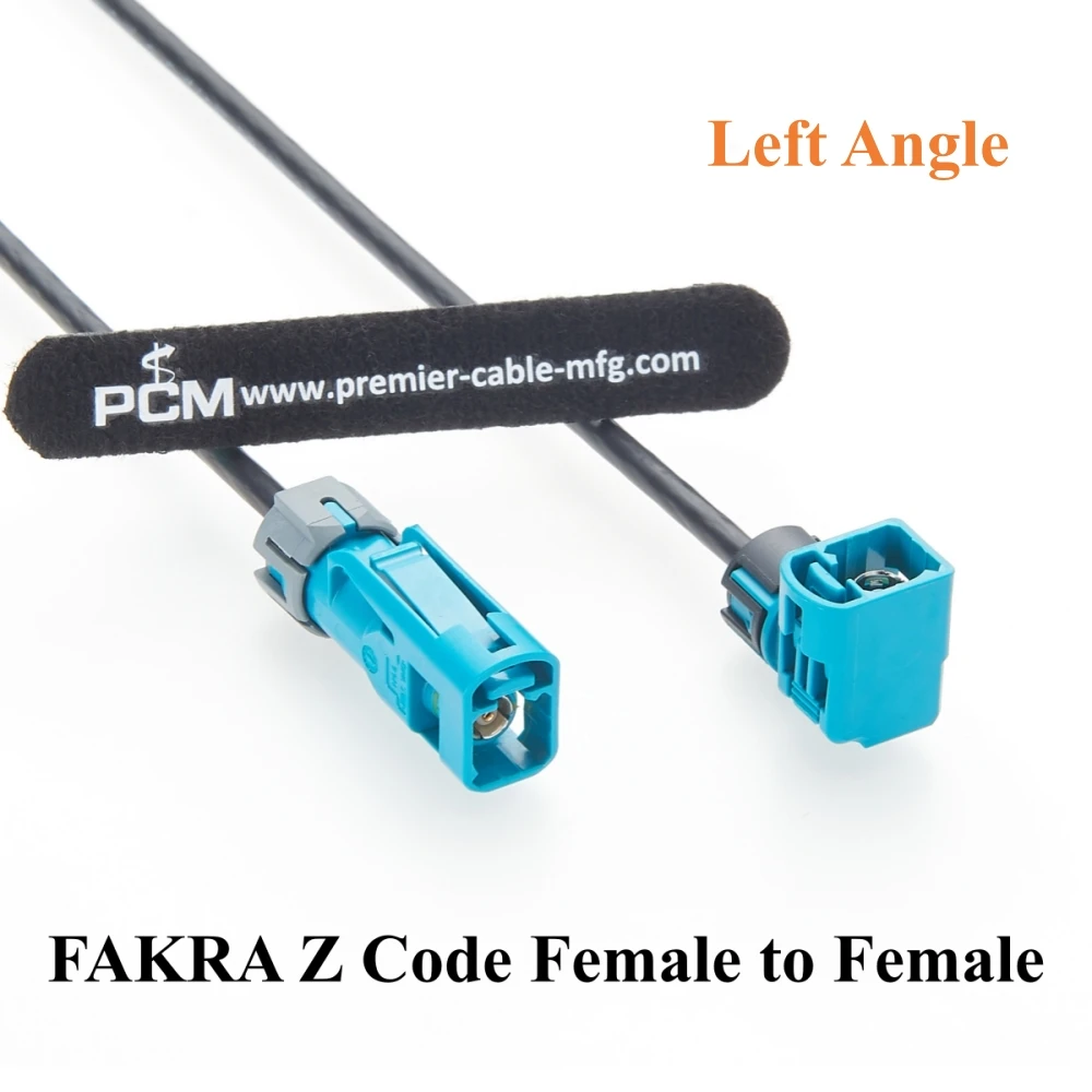 Left Angle Fakra Z Code Female to Female RF Coaxial Cable IP67 Rosenberger 59K2LK-102A4-Z to 59Z163-003-Z Car GPS Antenna Cable