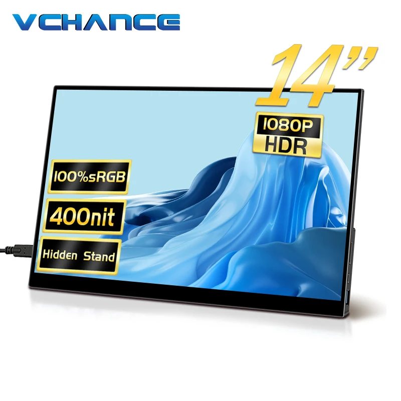 

VCHANCE 14/15.6 Inch Portable Monitor 1080P Full HD IPS Ultrathin Second Screen for Pc Laptop Ps4 Ps5 Switch Xbox Gaming Display