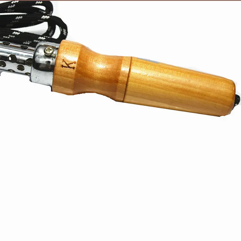 Electric Soldering Iron Wooden Handle 100w 150ww 200w 300w External Heating Type Kebao Brand Elbow Copper Tip Leather Hand Tools