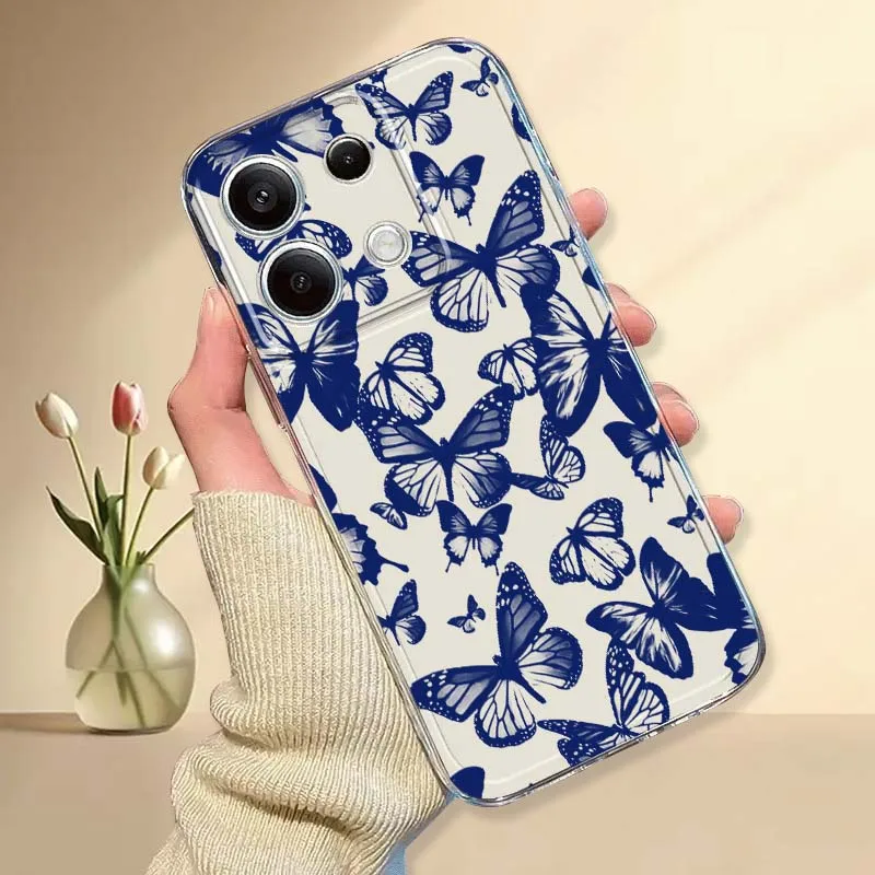 

Beautiful butterfly pattern Phone Case For Xiaomi Mi Poco F2 F3 F4 F5 F6 X5 X6 X7 Pro TPU Protection Transparent