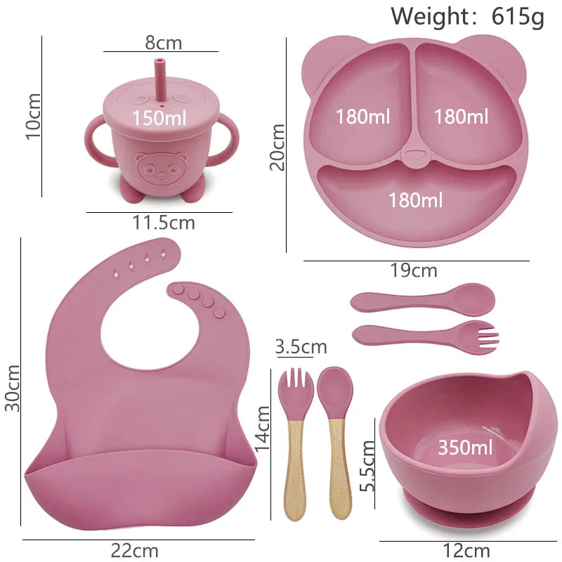 لوحة دب من السيليكون للأطفال ، مجموعة إطعام الأطفال ، شعار اسم شخصي ، أداة طعام حصرية للأطفال ، هدية مخصصة لحديثي الولادة ، 8 أو