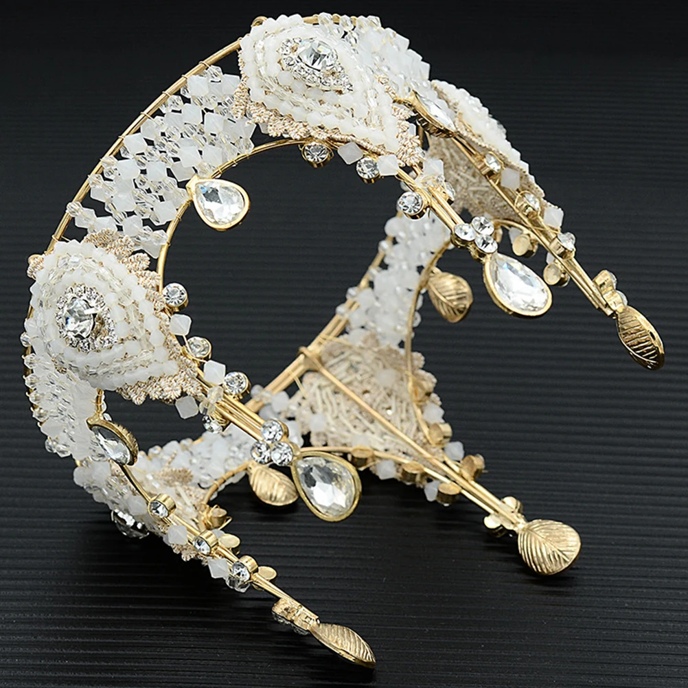 

10.5x8cm Cake Crown Headwear Birthday Crown for Girls Shiny Alloy Rhinestone Decoration Beautiful Headdress Noble Birthday