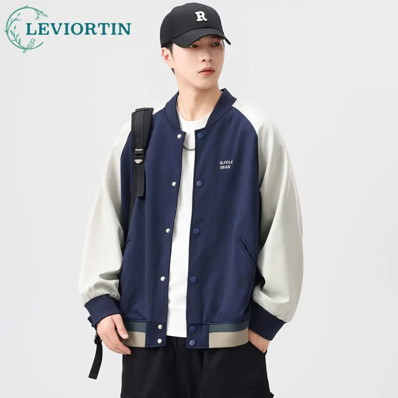 

Весенне-осенняя японская ретро-алфавитная нашивка, модная брендовая мужская бейсбольная куртка, свободная и универсальная повседневная куртка