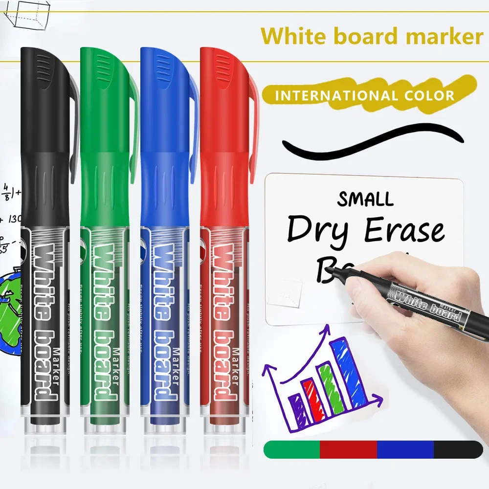 4Pcs Set Erasable Magnetic Whiteboard Marker Pen Blackboard Marker Chalk Glass Ceramics Office School Art Marker Stationery