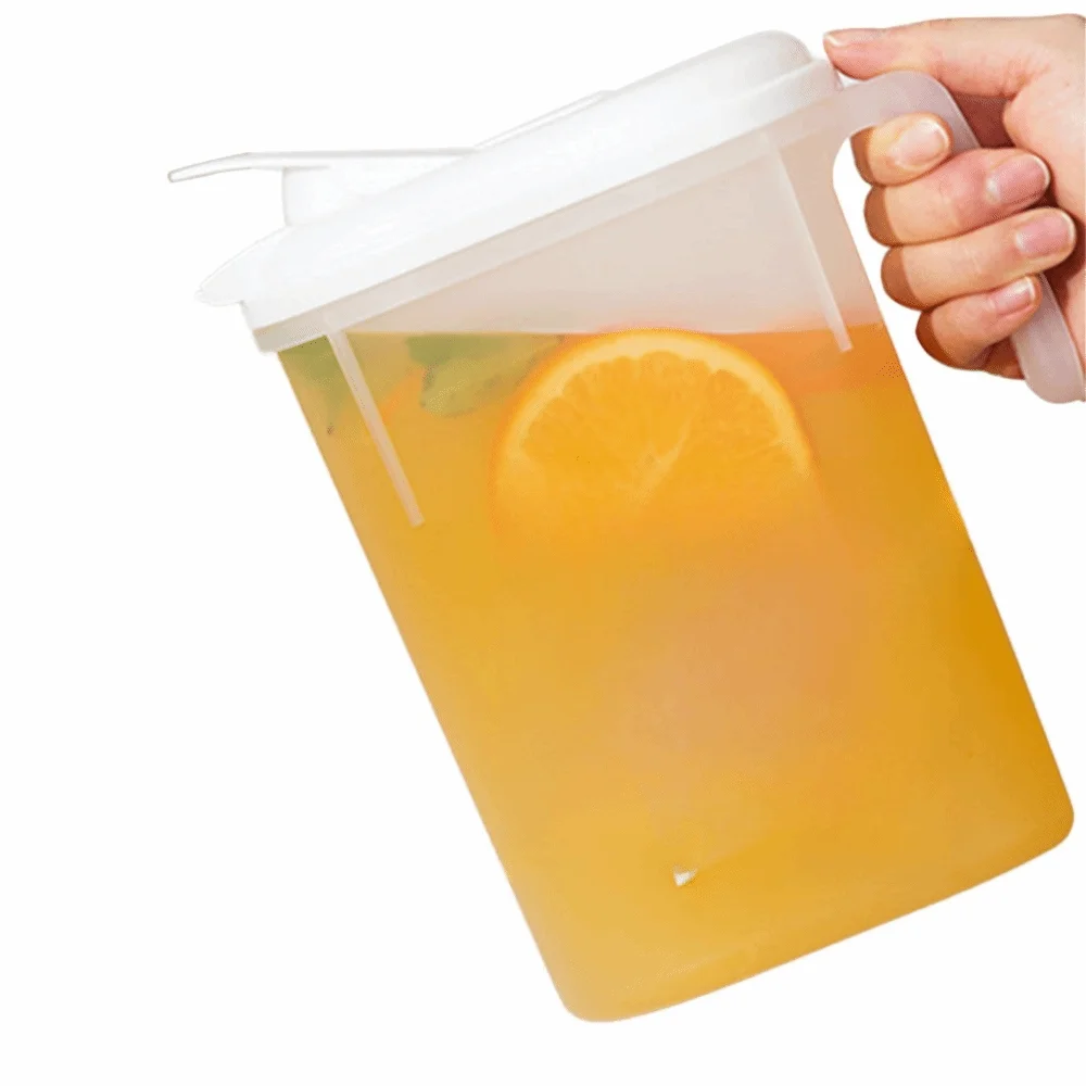 1800ml Water Jug Large Capacity Container Food Grade Resin Beverage Pitcher Transparent Visible Wide Mouth Iced Drink Container