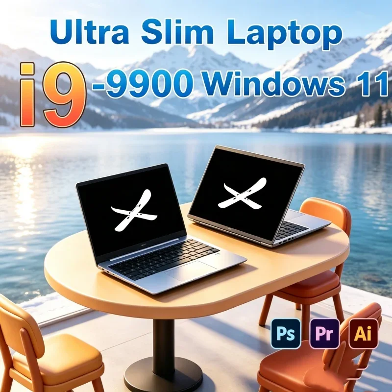 Intel Core I9 9900 14.1 Inch Laptop 5.3GHz 32GB DDR4 2TB NVMe SSD Windows 11 Robust Gaming Notebook Gamer PC