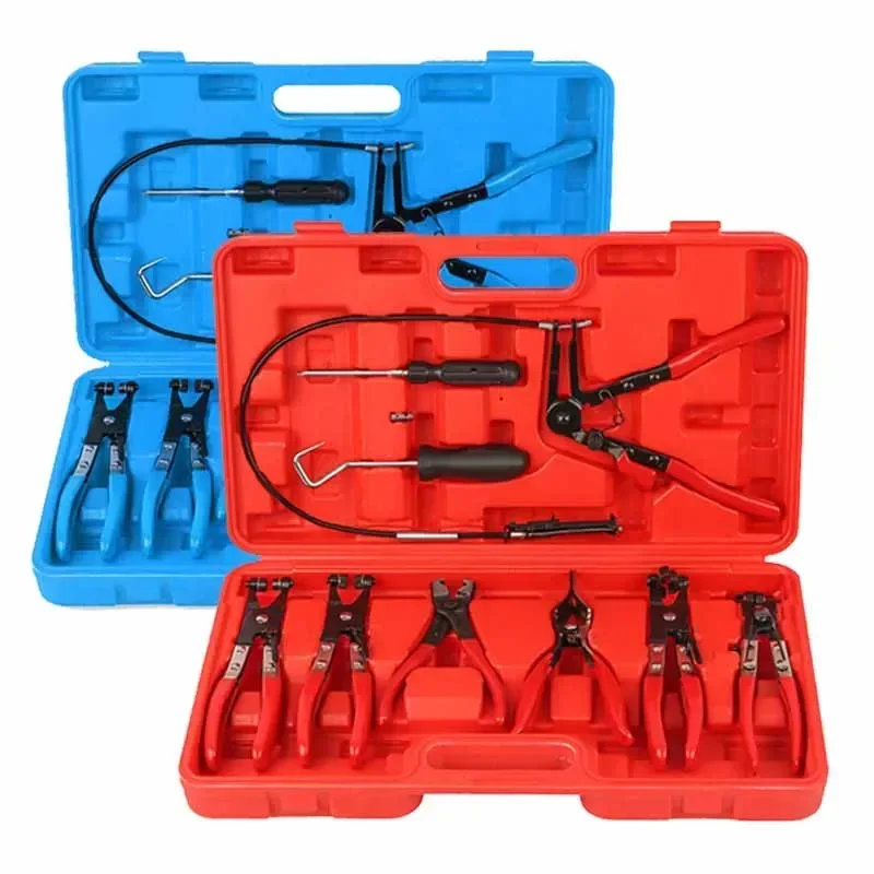 

ez Car Clamp Pliers Set Straight Throat Type Car Water Pipe Clamp Pliers Bundle Clamp Hose Throat Oil Pipe Swivel Tool Remover