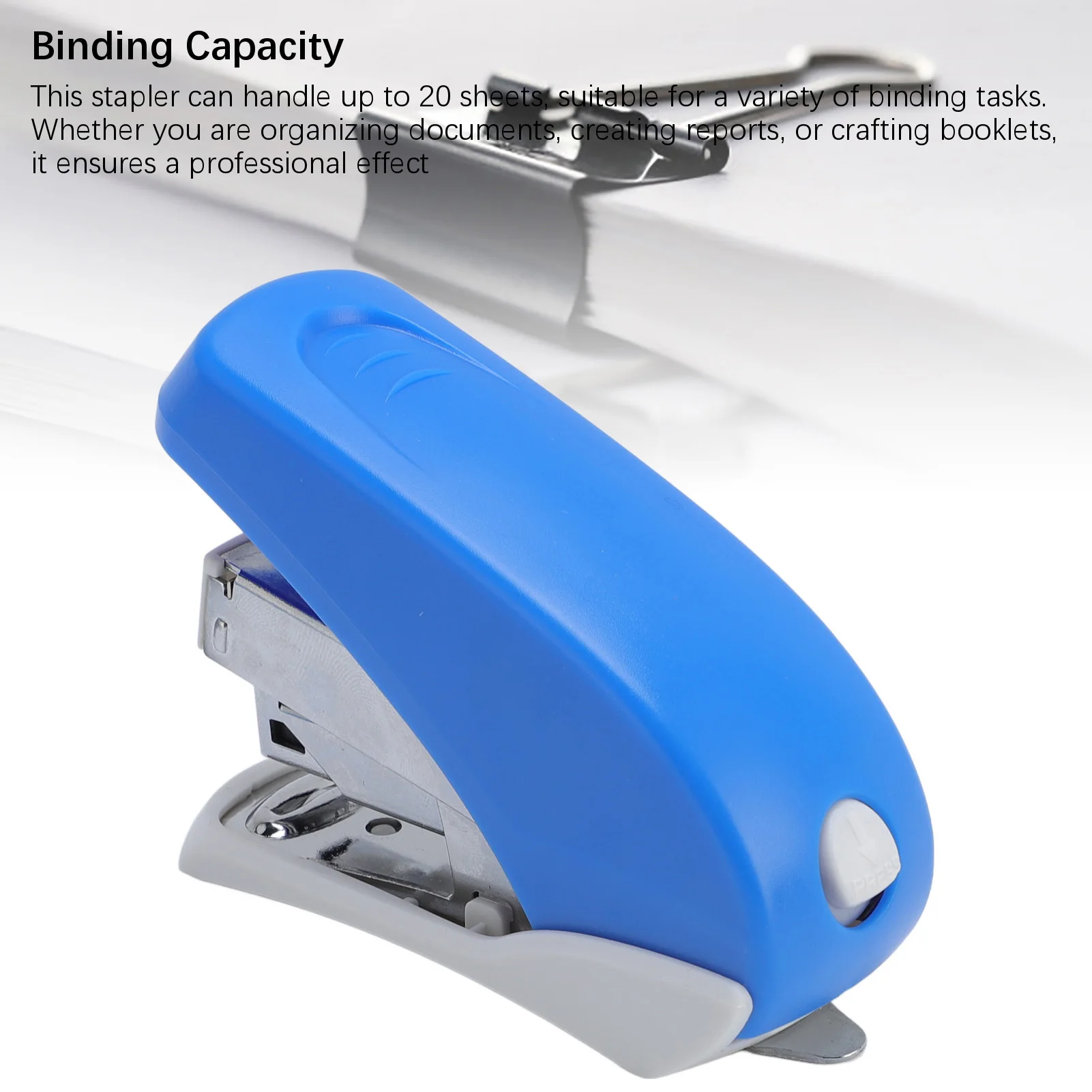 Small Stapler Compact with Remover Labor Saving Paper Stapler Compatible with 24/6 26/6 Staple 20 Sheets Capacity for Office