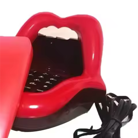 High Quality-Funny Tongue Stretching Lips Telephone Corded With LED Indicator,Tone/Pulse Dial,Mini Landline Phone