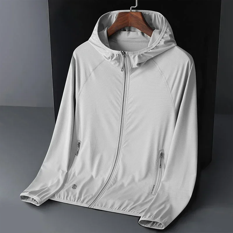 

Men's Hooded Travel Fishing Sun Protection Clothing Summer Thin Elastic Breathable Outdoor Ice Silk Skin Clothing