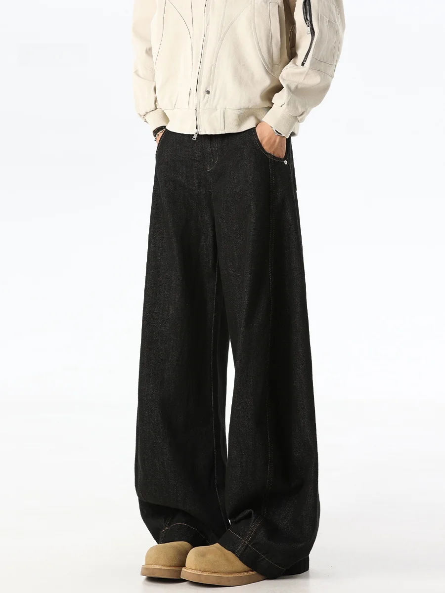 

Мужские повседневные джинсы в американском ретро-стиле, широкие, свободного кроя, прямые, молодежные, весенние, в японском стиле CleanFit