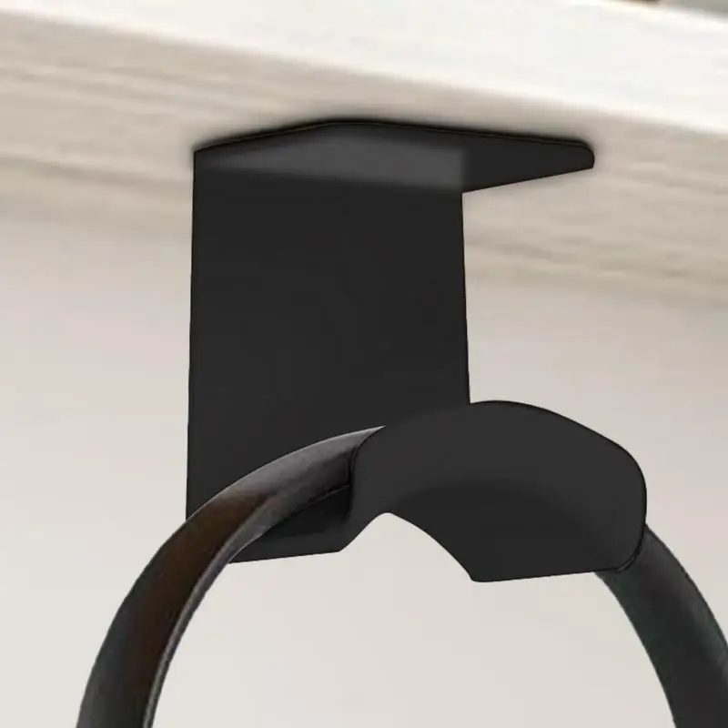 Soporte adhesivo de plástico para auriculares, colgador de montaje en pared debajo del escritorio, soporte para auriculares