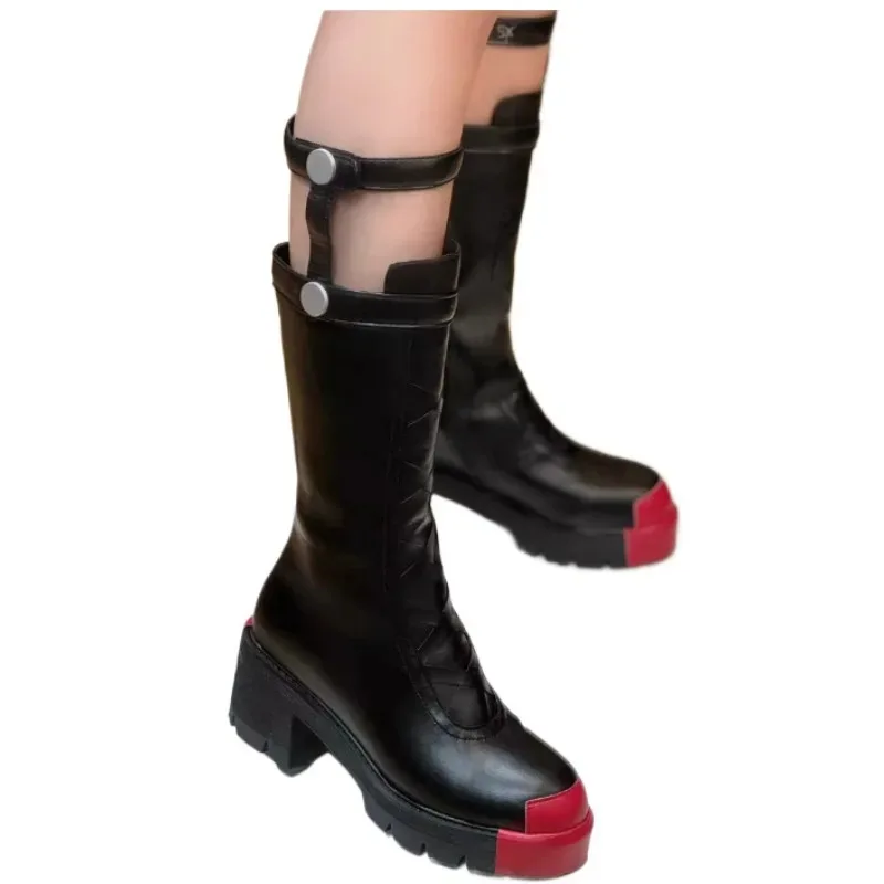 2025 22 لعبة Zenless منطقة صفر كورين ويكس تأثيري أحذية سوداء برقبة حفلة الهالوين النساء لعب الأدوار فتاة أحذية معرض كوميدي عالية #2