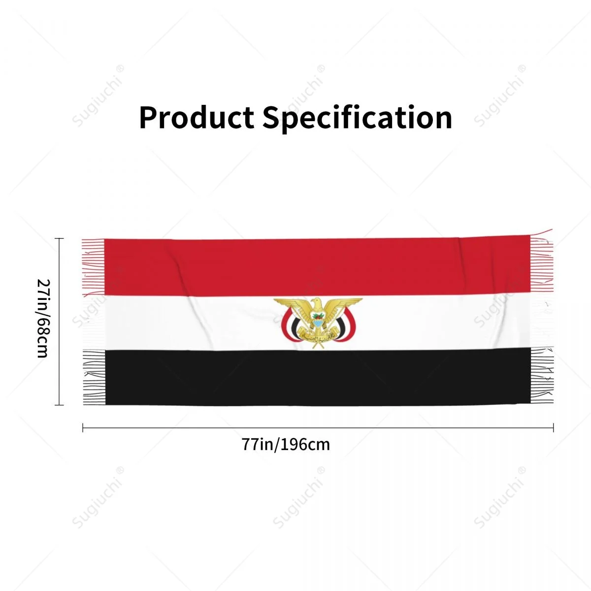 Yemen Emblem Flag Scarf Pashmina Warm Scarves Shawl Wrap Hijab Spring Winter Multifunction Unisex