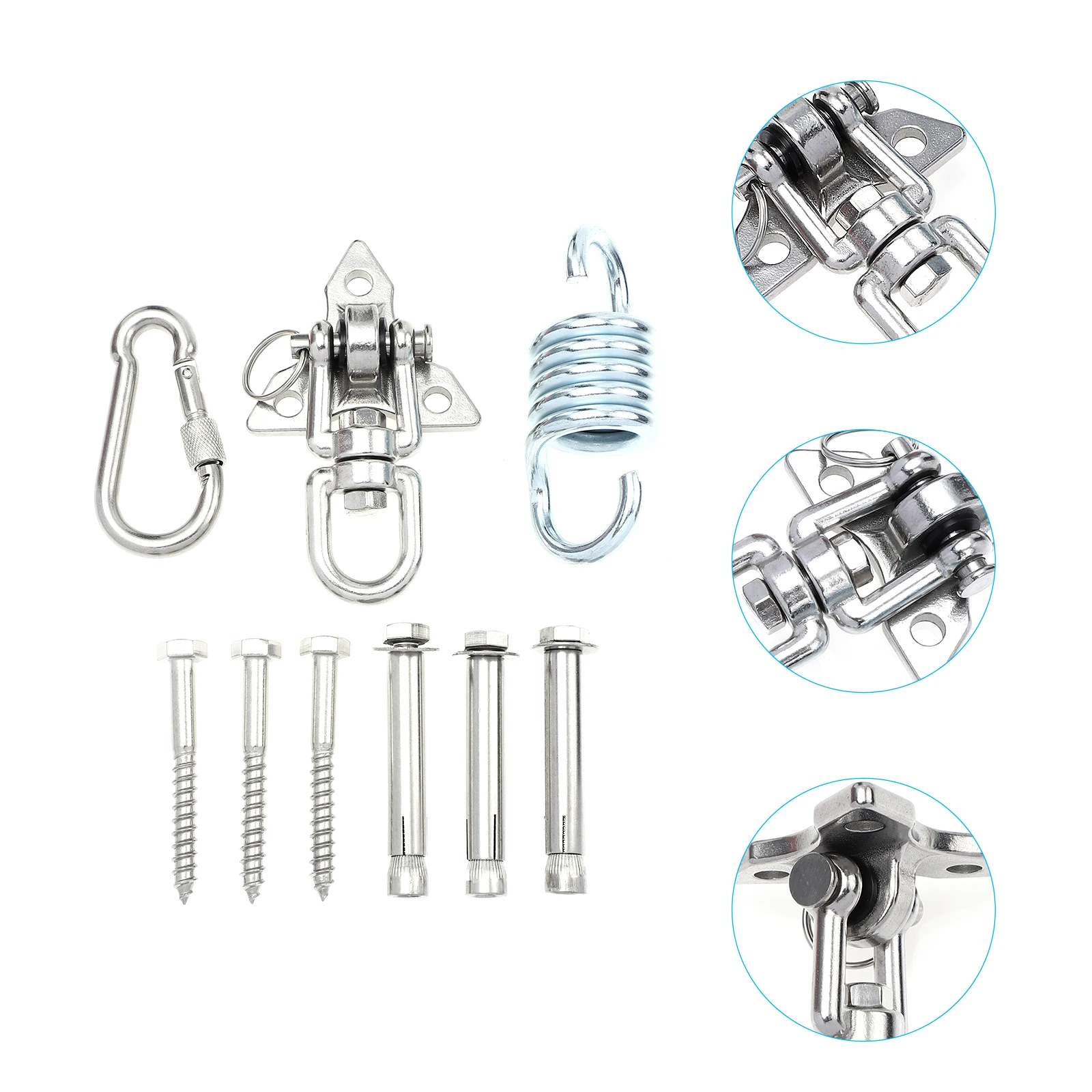 

1 set 1 Set Stainless Steel Hammock Hook Set Strong Durable Swing Fixing Kit For Indoor Outdoor Hanging Chair Swings Durable