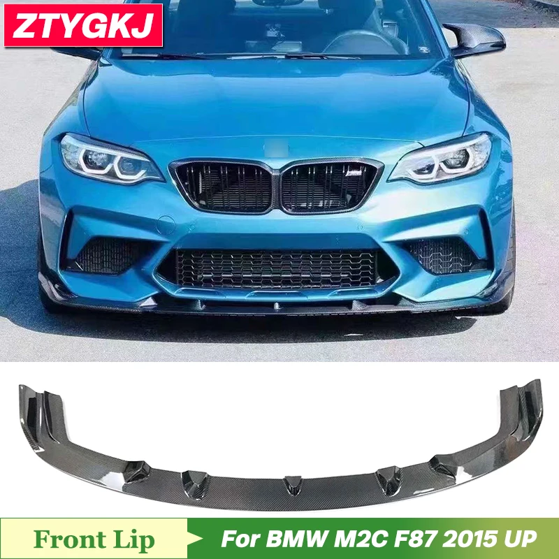 3D Style High Quality Carbon Fiber Front Bumper Lip Spoiler Trim For BMW M2C F87 Tuning 2015 Up