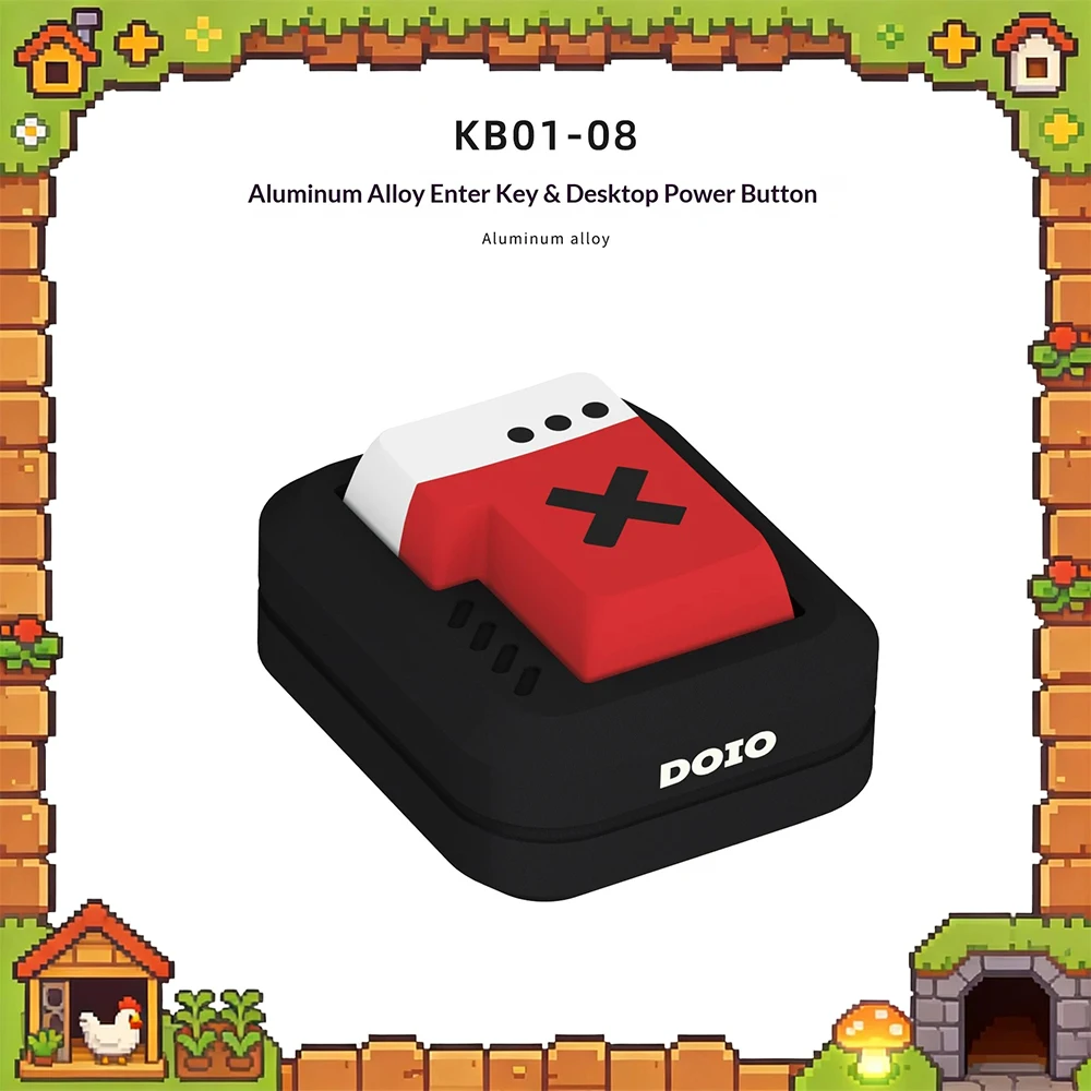 DOIO KB01-08 Aluminum Alloy Enter Desktop Power Key Transmitter Module Long Battery Life Enter Key Desktop Power Key For Gifts