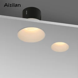 Aisilan LED Recessed Ceilling Downlight Frameless timeless 7W Anti-glare Spot Light for Living Room Corridor Bedroom