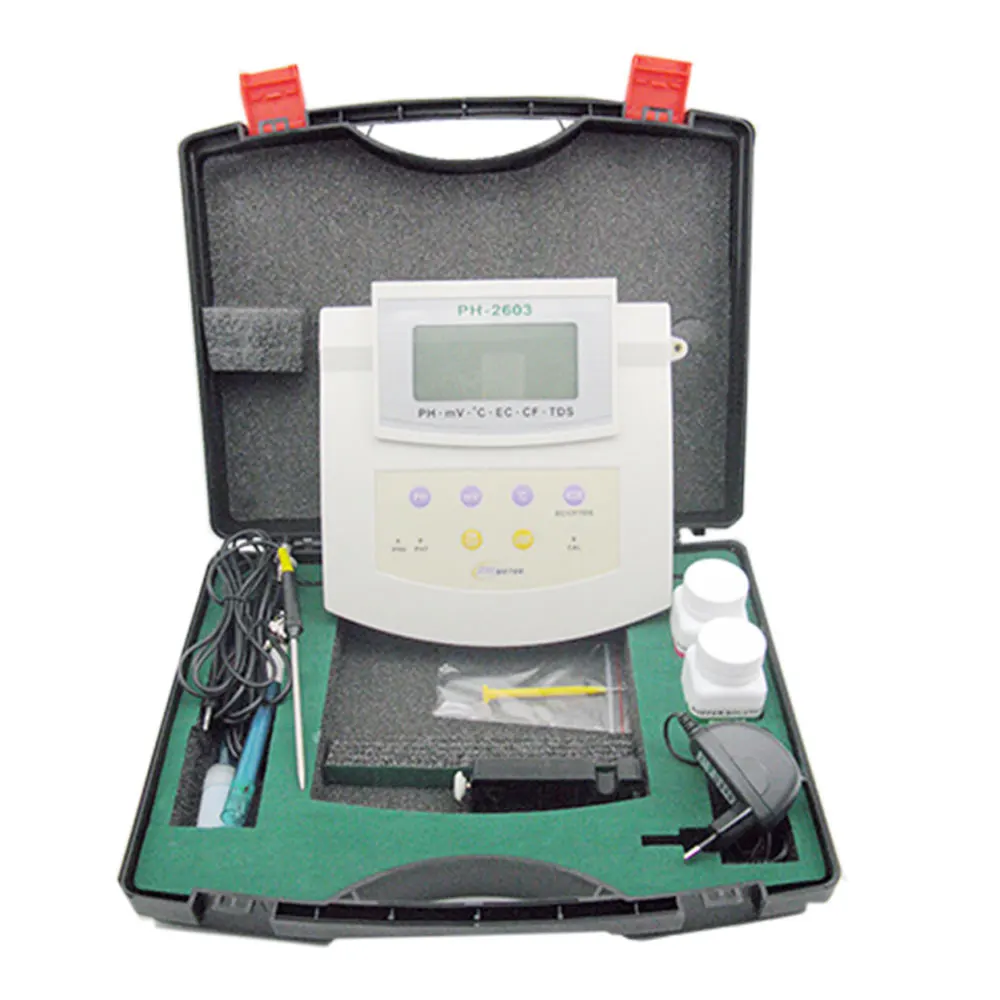 PH-2603 Bench Temp Orp Electrode Ph Ec Tds Meter Digital