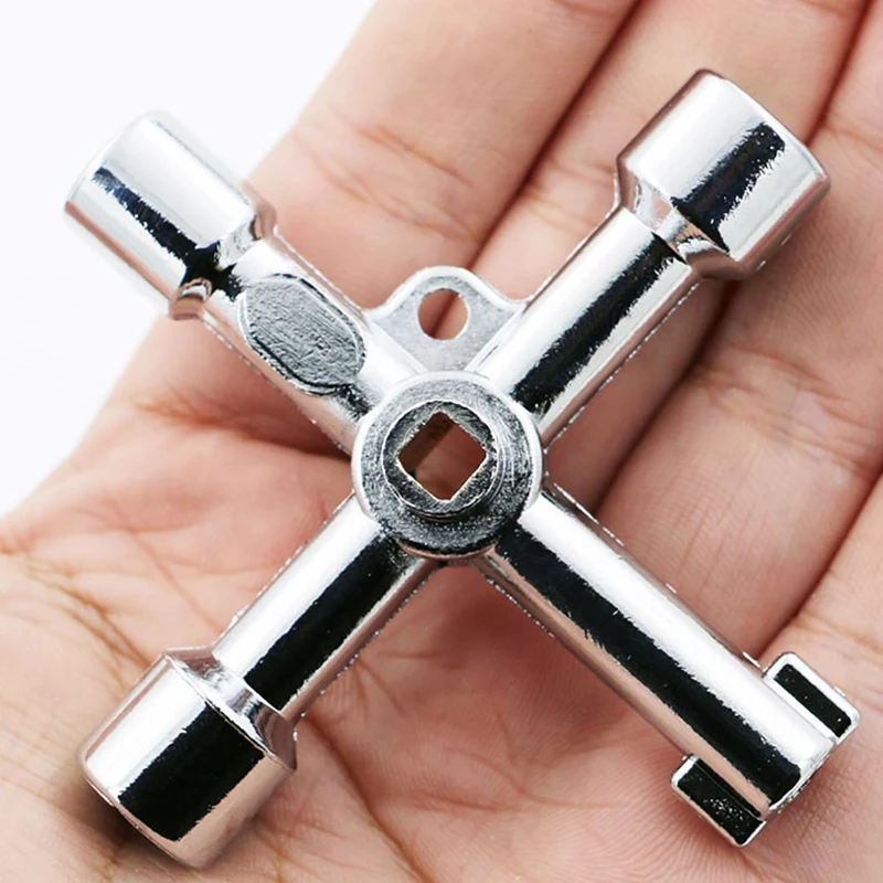 

Multi-function 4 In 1 Universal Cross Key Triangle Key for Train Electrical Elevator Cabinet Valve Alloy Triangle Square Wrenchs