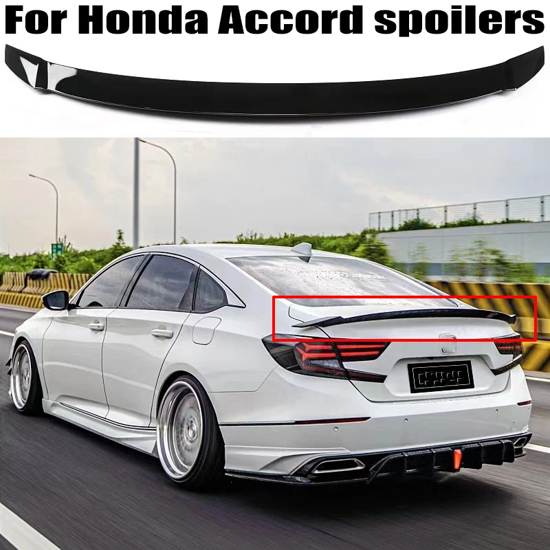 

For Honda Accord Sedan 4 Door spoiler 2018 2019 2020 2021 2022 High Quality ABS Plastics Rear trunk cover wings spoiler Airfoil