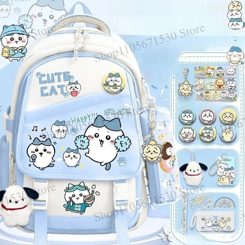 Kawaii Chiikawa Girls Backpack Usagi Small Eight Cartoon Large Capacity Spine Protection Lightweight Student Bag Cartoon Lovely