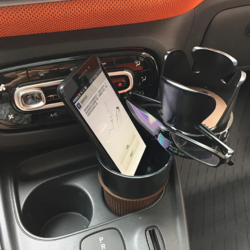 Interior Accessories Car Water Cup Holder Multi-functional Phone Card Holder Container Basket For Smart 453 fortow forfour