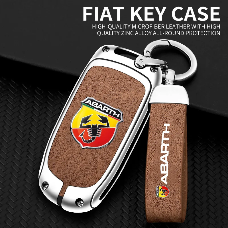 Car Key Cover Case Holder Key Shell Abarth Logo For Fiat Freemont Toro 500L 500X 2016 2017 2018 Protection Auto Accessories