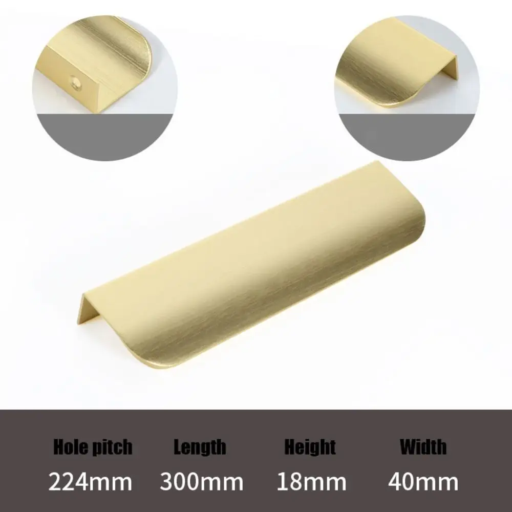 

Space Aluminum Hidden Cabinet Handle Black/gold/grey Double Hole Arc Door Handle Multiple Sizes Easy To Install